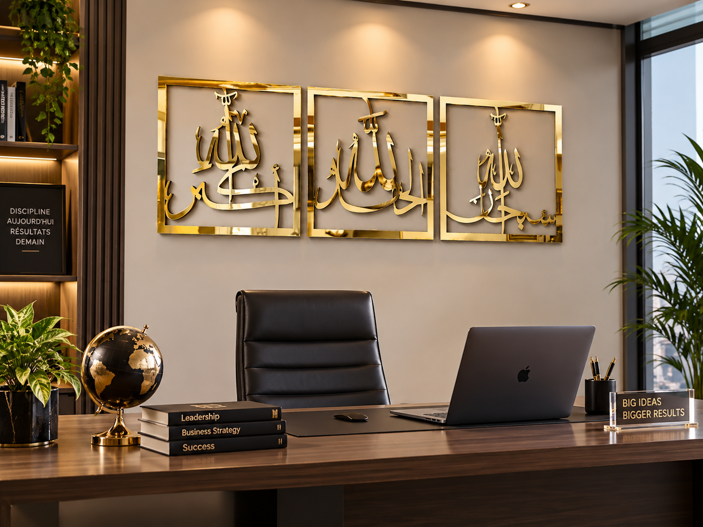Décoration murale islamique miroir – 3 pièces