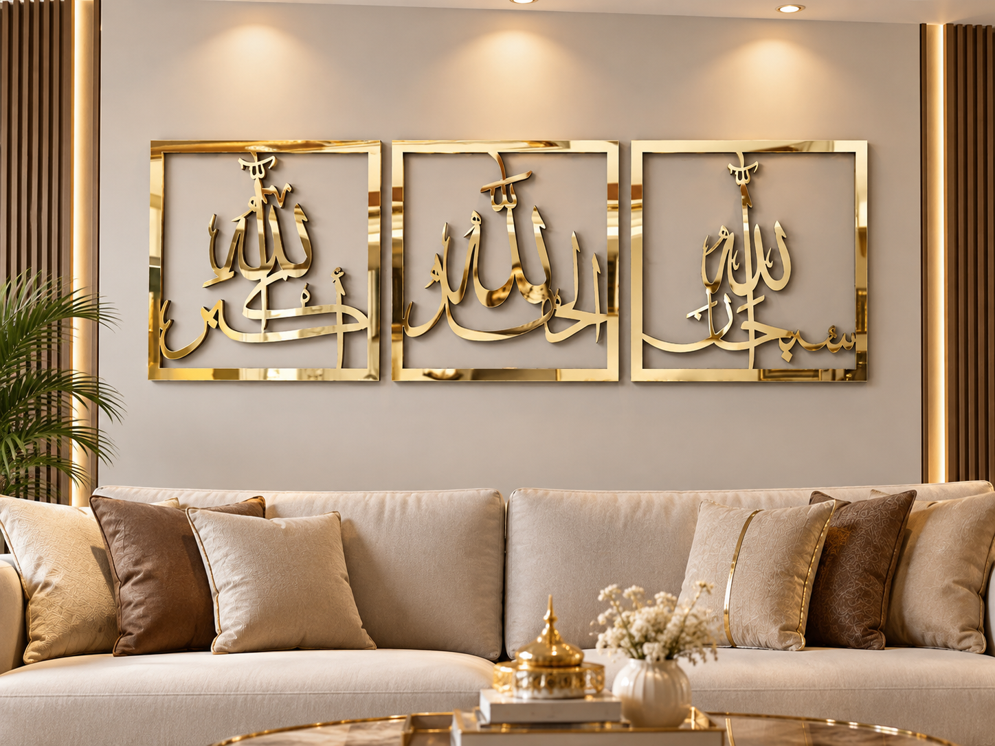 Décoration murale islamique miroir – 3 pièces