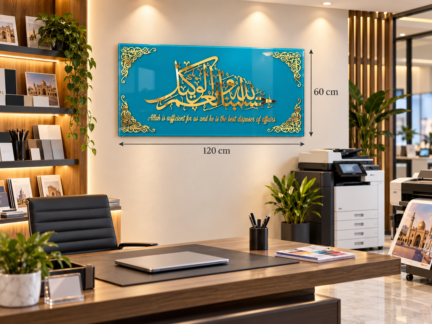 Décoration murale islamique en acrylique miroir – finition dorée